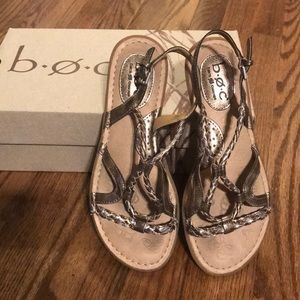 Boc/Born rose gold sandals.